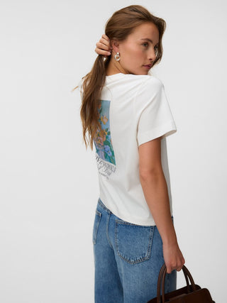 Γυναικείο t-shirt VMKLARA METTE SS TOP BOX JRS VERO MODA 10344820 SNOW WHITE/GIVE YOURSELF SS26