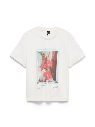 Γυναικείο t-shirt VMKLARA METTE SS TOP BOX JRS VERO MODA 10344820 SNOW WHITE/GROWING SS26