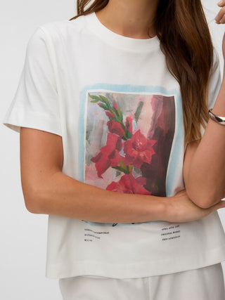 Γυναικείο t-shirt VMKLARA METTE SS TOP BOX JRS VERO MODA 10344820 SNOW WHITE/GROWING SS26