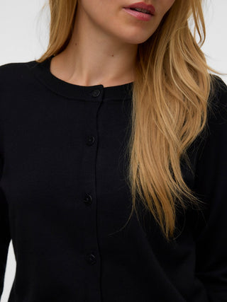 Γυναικεία ζακέτα πλεκτή VMSILJE LS O-NECK CARDIGAN VERO MODA 10346655 BLACK NOOS W26/27
