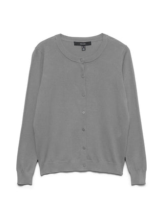 Γυναικεία ζακέτα πλεκτή VMSILJE LS O-NECK CARDIGAN VERO MODA 10346655 MEDIUM GREY MELANGE NOOS W26/27