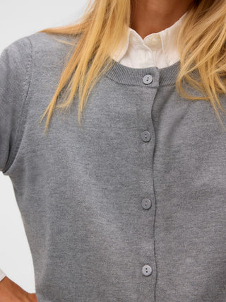 Γυναικεία ζακέτα πλεκτή VMSILJE LS O-NECK CARDIGAN VERO MODA 10346655 MEDIUM GREY MELANGE NOOS W26/27