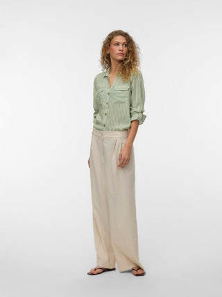 Γυναικεία παντελόνα VMNILLE HW WIDE PANT VERO MODA 10342556 OATMEAL SS26