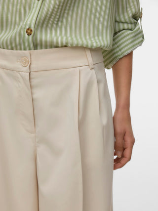 Γυναικεία παντελόνα VMNILLE HW WIDE PANT VERO MODA 10342556 OATMEAL SS26
