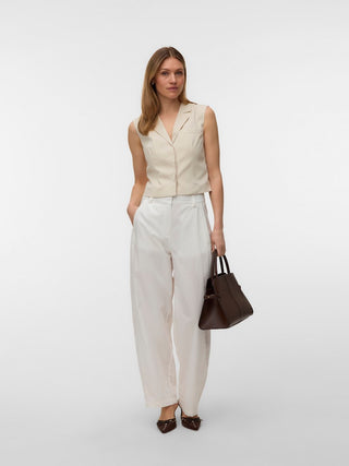Γυναικείο γιλέκο VMNILLE SL WAISTCOAT VERO MODA 10342558 OATMEAL SS26