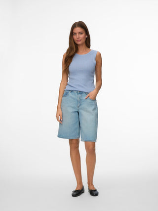 Γυναικείο top VMSECRET SHORE 2 WAY SL U-BACK TOP SE LX VERO MODA 10342597 Brunnera Blue SS26