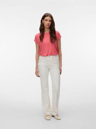 Γυναικεία μπλούζα κοντομάνικη VMLAVA GLITTER SS TOP STRIPE LX JRS Vero Moda 10250488 Coral Paradise NOOS SS26