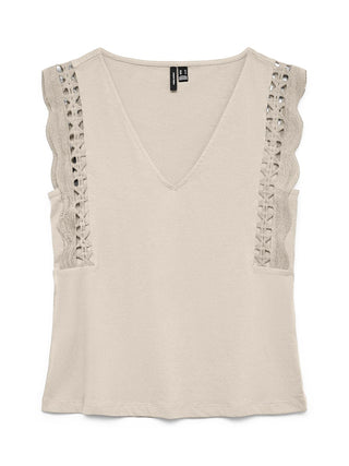 Γυναικείο top VMGABBY SL V-NECK TOP JRS GA VERO MODA 10339862 BIRCH SS26