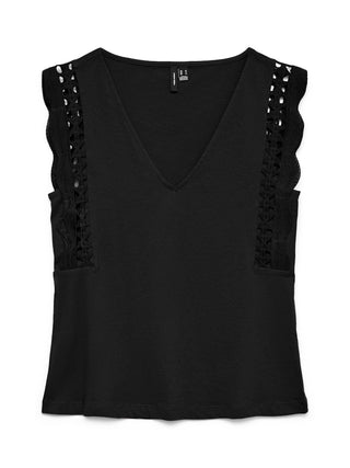 Γυναικείο top VMGABBY SL V-NECK TOP JRS GA VERO MODA 10339862 BLACK SS26