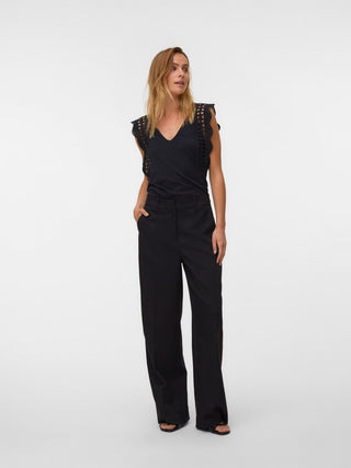 Γυναικείο top VMGABBY SL V-NECK TOP JRS GA VERO MODA 10339862 BLACK SS26