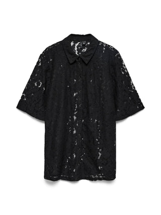 Γυναικείο πουκάμισο κοντομάνικο VMHONEY LACE 2/4 SHIRT WVN VERO MODA 10347856 BLACK SS26