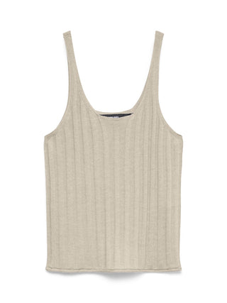 Γυναικείο top VMLULA LINEN SL O-NECK TOP NOOS VERO MODA 10346048 OATMEAL SS26