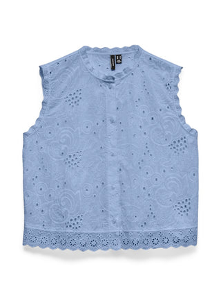 Γυναικείο top VMEMILY EMB SL TOP WVN VERO MODA 10348164 BRUNNERA BLUE SS26