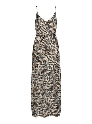 Γυναικείο φόρεμα VMEASY JOY SLIT MAXI V-NECK DRESS WV GA VERO MODA 10307995 OATMEAL SS26