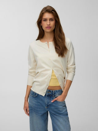 Γυναικεία ζακέτα πλεκτή VMSILJE LS O-NECK CARDIGAN VERO MODA 10346655 BIRCH NOOS W26/27