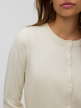 Γυναικεία ζακέτα πλεκτή VMSILJE LS O-NECK CARDIGAN VERO MODA 10346655 BIRCH NOOS W26/27