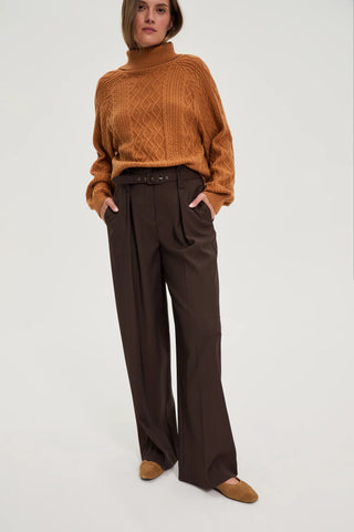 Γυναικείο παντελόνι MOODO Z-SP-4830 BROWN W25/26