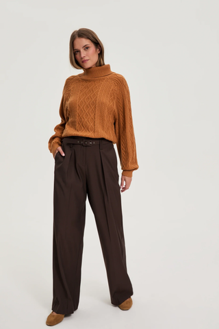 Γυναικείο παντελόνι MOODO Z-SP-4830 BROWN W25/26