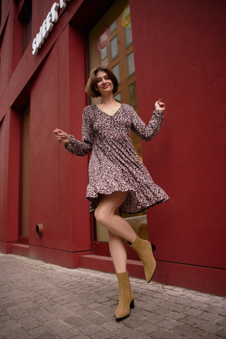 Γυναικείο φόρεμα MOODO Z-SU-4804 BLACK LEOPARD W25/26
