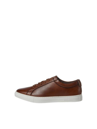 Ανδρικά sneakers δερμάτινα JACK & JONES 12202588 Cognac - urbans.gr