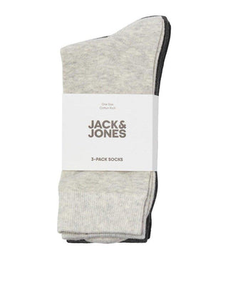 Ανδρικές κάλτσες 72% cotton, 26% polyester, 2% elastane JACRAFAEL SOCKS 3 PACK JACK & JONES 12260075 Black/Dark Grey Melange/Light Grey Melange NOOS W24/25 - urbans.gr