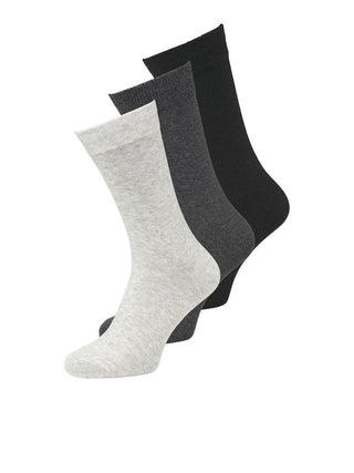 Ανδρικές κάλτσες 72% cotton, 26% polyester, 2% elastane JACRAFAEL SOCKS 3 PACK JACK & JONES 12260075 Black/Dark Grey Melange/Light Grey Melange NOOS W24/25 - urbans.gr