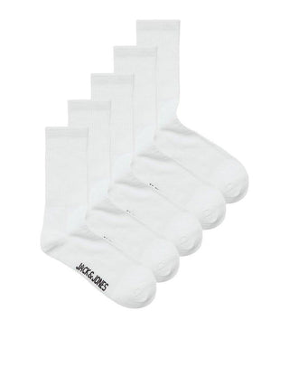 Ανδρικές κάλτσες JACBASIC TENNIS SOCK 5 PACK JACK & JONES 12254955 White S 24 - urbans.gr