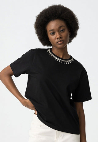 Γυναικεία μπλούζα κοντομάνικη Brilhante TIFFOSI 10059649 ΜΑΥΡΟ SS25