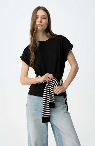 Γυναικεία μπλούζα κοντομάνικη BENJIE TIFFOSI 10065998 BLACK SS26