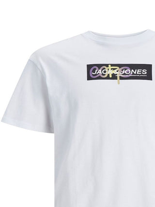 Ανδρικό t-shirt με στάμπα JCOAOP PRINT TEE SS CREW NECK JACK & JONES 12253477 White S 24