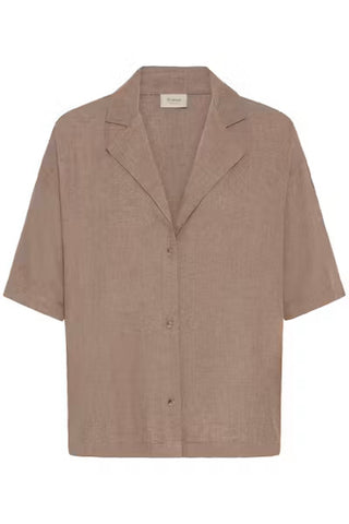 Γυναικείο πουκάμισο κοντομάνικο FRJETT FRANSA 20617526 BROWN SS26