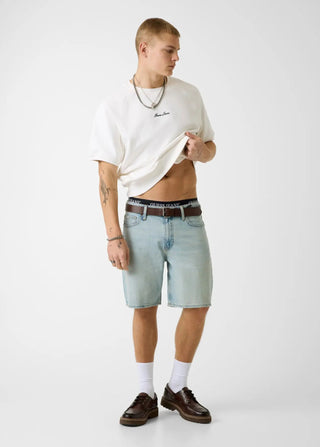 Ανδρικό φούτερ κοντομάνικο GUESS M6GQB2KCPR1 OFF WHITE SS26