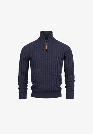 Ανδρικό πλεκτό πουλόβερ INDICODE 35-026 ΜΠΛΕ W25/26