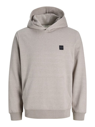Ανδρικό φούτερ με κουκούλα JCOFUSION BRANDING MELANGE SWEAT HOOD JACK&JONES 12300830 DOVE W26/27