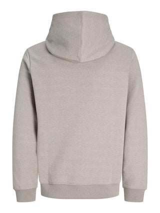 Ανδρικό φούτερ με κουκούλα JCOFUSION BRANDING MELANGE SWEAT HOOD JACK&JONES 12300830 DOVE W26/27