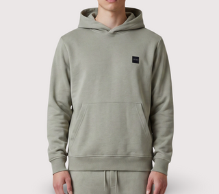 Ανδρικό φούτερ με κουκούλα JCOFUSION BRANDING MELANGE SWEAT HOOD JACK&JONES 12300830 VETIVER W26/27