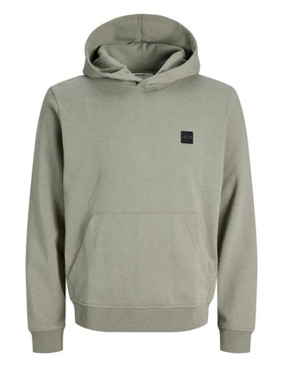 Ανδρικό φούτερ με κουκούλα JCOFUSION BRANDING MELANGE SWEAT HOOD JACK&JONES 12300830 VETIVER W26/27