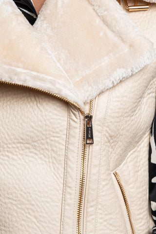 Γυναικείο αμάνικο JACKET με γούνα TIFFOSI 10062268 ΕΚΡΟΥ W25/26