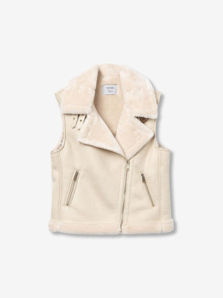 Γυναικείο αμάνικο JACKET με γούνα TIFFOSI 10062268 ΕΚΡΟΥ W25/26