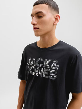 Ανδρικό t-shirt JJEJEFF LOGO TEE SS SN JACK&JONES 12288536 BLACK SS26