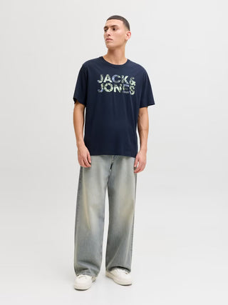 Ανδρικό t-shirt JJEJEFF LOGO TEE SS SN JACK&JONES 12288536 SKY CAPTAIN SS26