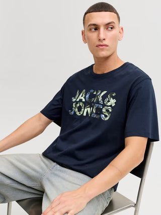 Ανδρικό t-shirt JJEJEFF LOGO TEE SS SN JACK&JONES 12288536 SKY CAPTAIN SS26