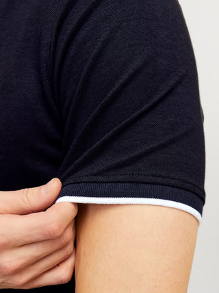 Ανδρική μπλούζα polo κοντομάνικη JJEPAULOS MAO POLO SS Jack & Jones 12199711 DARK NAVY NOOS SS26