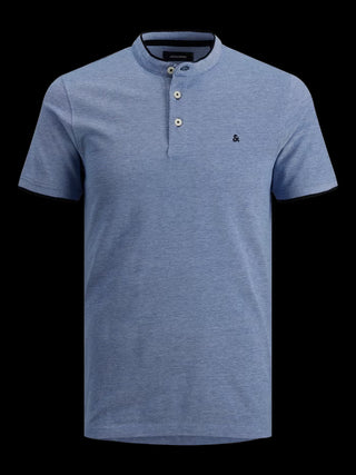 Ανδρική μπλούζα polo κοντομάνικη JJEPAULOS MAO POLO SS Jack & Jones 12199711 BRIGHT COBALT NOOS SS26