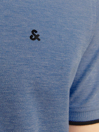 Ανδρική μπλούζα polo κοντομάνικη JJEPAULOS MAO POLO SS Jack & Jones 12199711 BRIGHT COBALT NOOS SS26