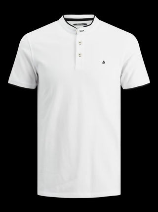 Ανδρική μπλούζα polo κοντομάνικη JJEPAULOS MAO POLO SS Jack & Jones 12199711 WHITE NOOS SS26