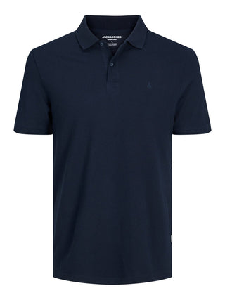 Ανδρική μπλούζα polo κοντομάνικη Slim Fit 100% Cotton JJEBASIC POLO SS JACK & JONES 12136516 Navy Blazer NOOS S 24