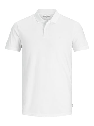 Ανδρική μπλούζα polo κοντομάνικη Slim Fit 100% Cotton  JJEBASIC POLO SS JACK & JONES 12136516 White NOOS S 24