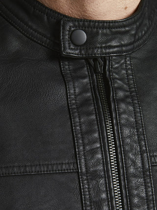 Ανδρικό biker jacket δερματίνη JJEWARNER JACKET JACK & JONES 12182461 Black NOOS S 24