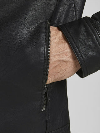 Ανδρικό biker jacket δερματίνη JJEWARNER JACKET JACK & JONES 12182461 Black NOOS S 24